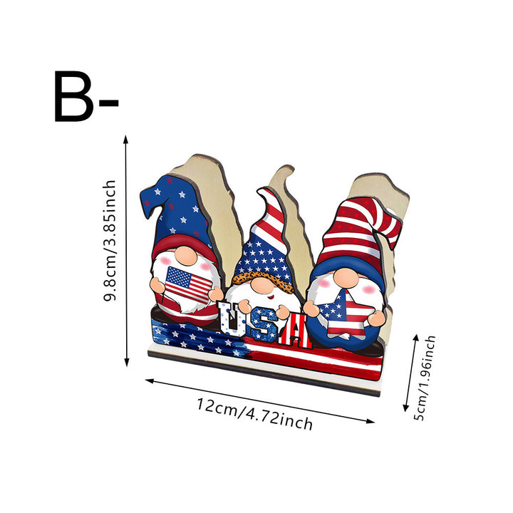 Unisex decorative wood figure set American design gnome table display Bowlift