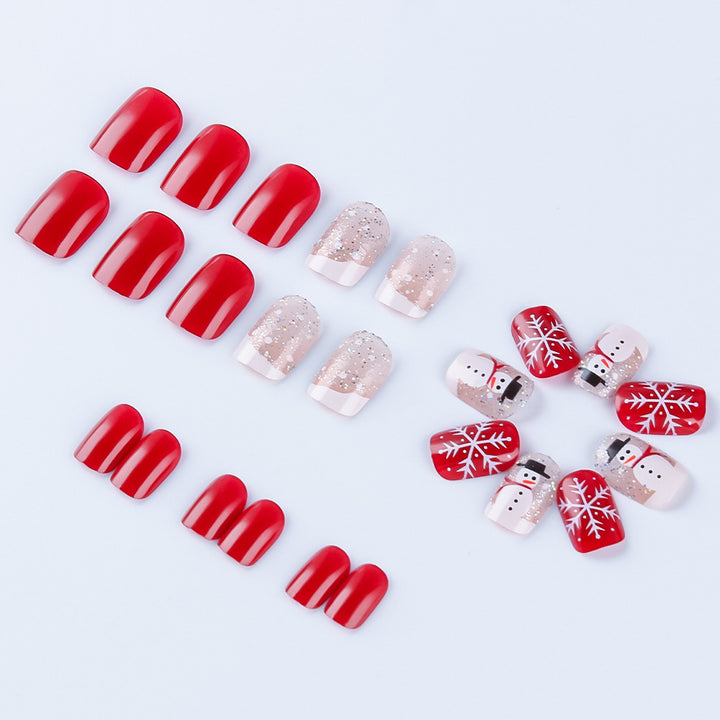 Festive Snowman Holiday Nail Art Bowlift