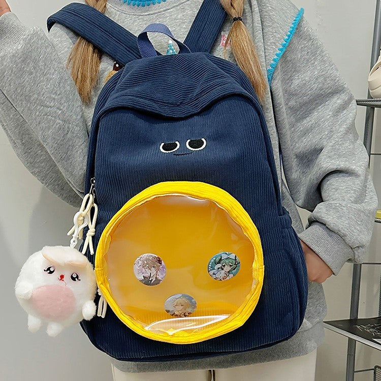 Backpack with Transparent Viewing Window and Animal Pendant Bowlift