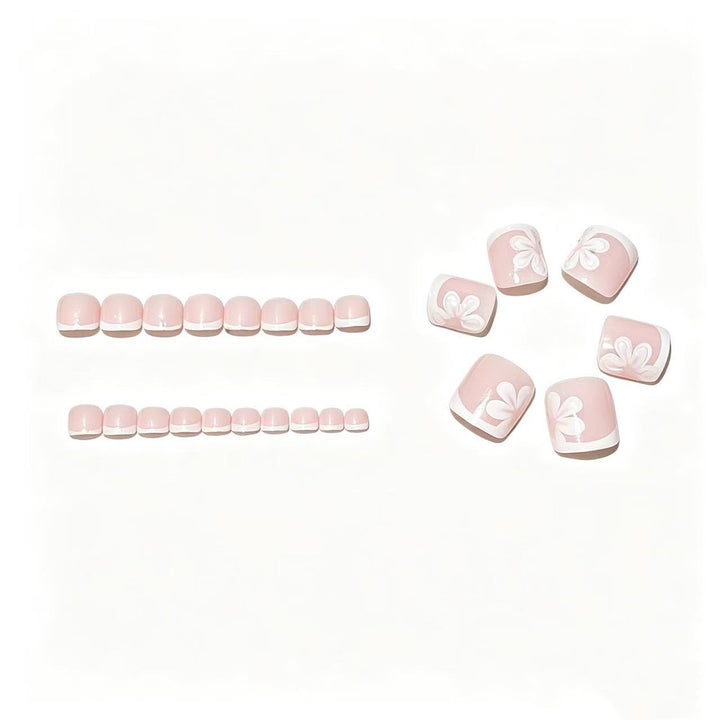 Elegant French Tip Pedicure Set Bowlift