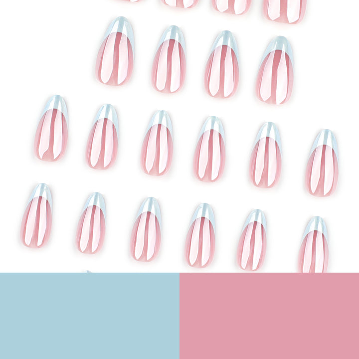Elegant stiletto nails with high-gloss French tip design Bowlift