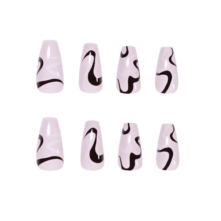 Artful nail extensions with elegant curved patterns Bowlift