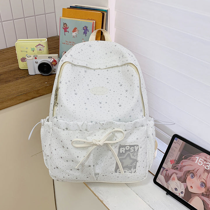 Star-Printed Casual Backpack Bowlift