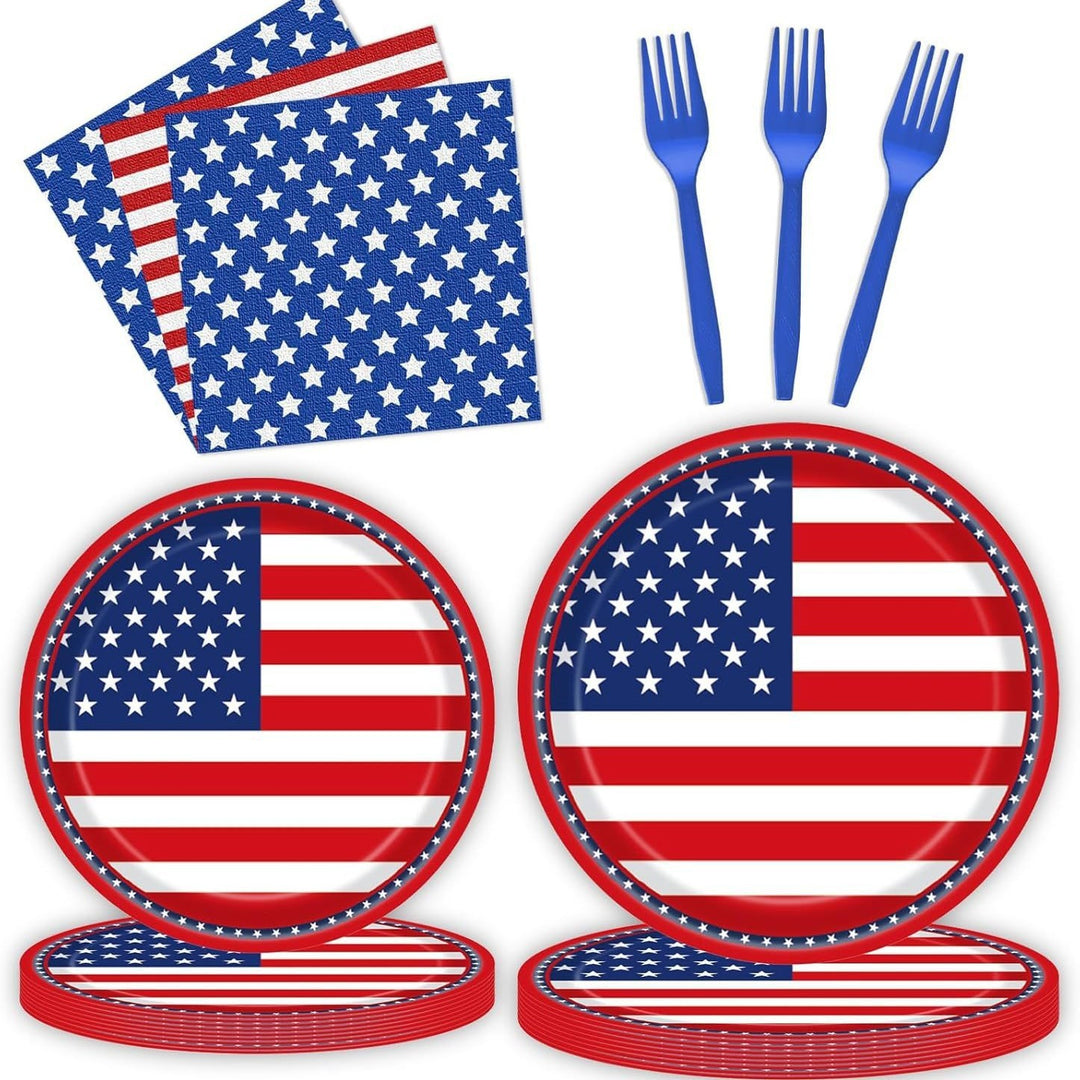 Unisex nan robust disposable paper plates with USA flag design and grease-resistant coating Bowlift