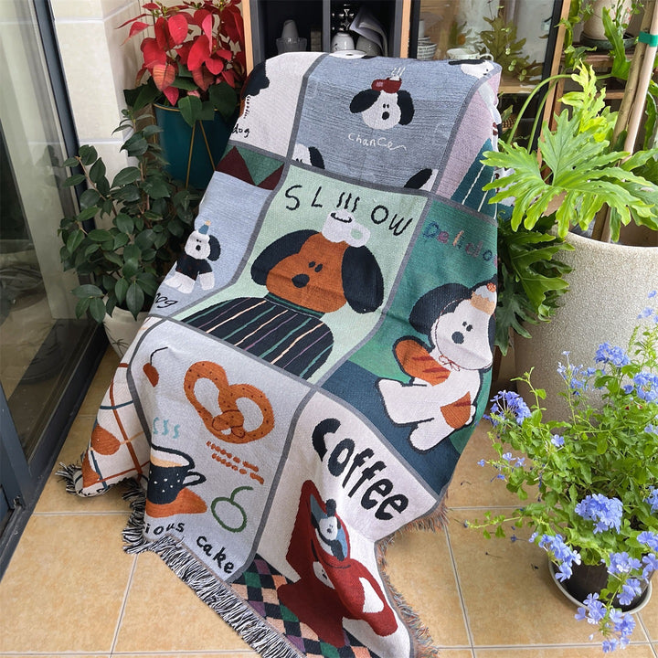 Artistic Cat-Themed Throw Blanket