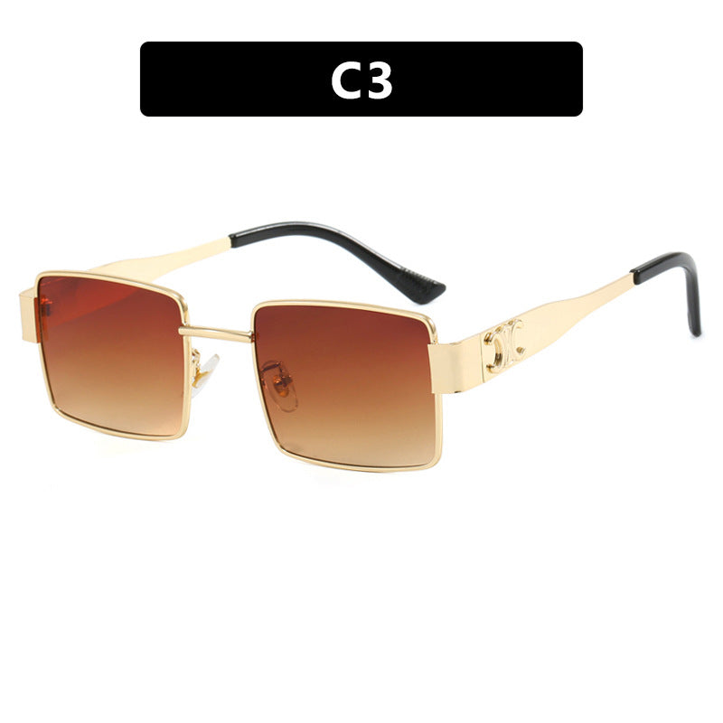 Women's fashionable rectangular sunglasses with high-quality metal frame and polarized lenses Bowlift