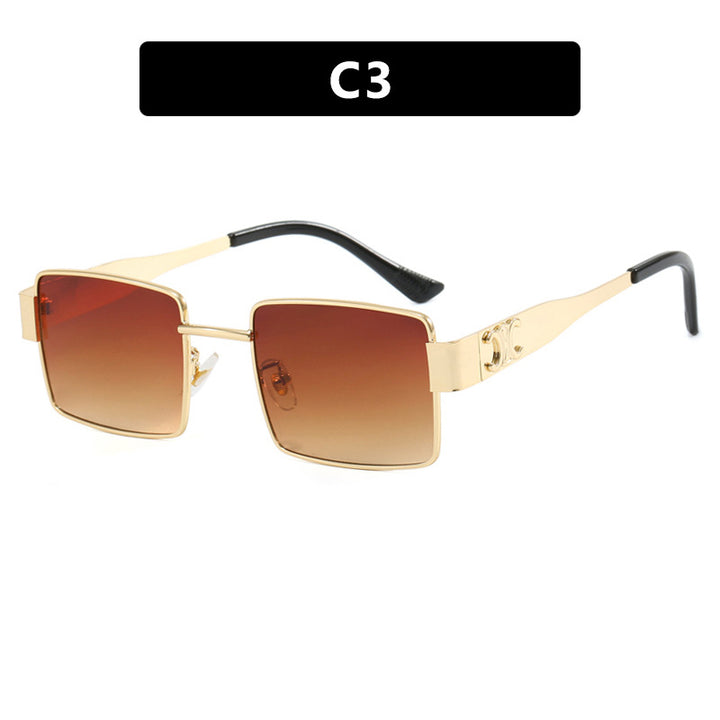 Women's fashionable rectangular sunglasses with high-quality metal frame and polarized lenses Bowlift