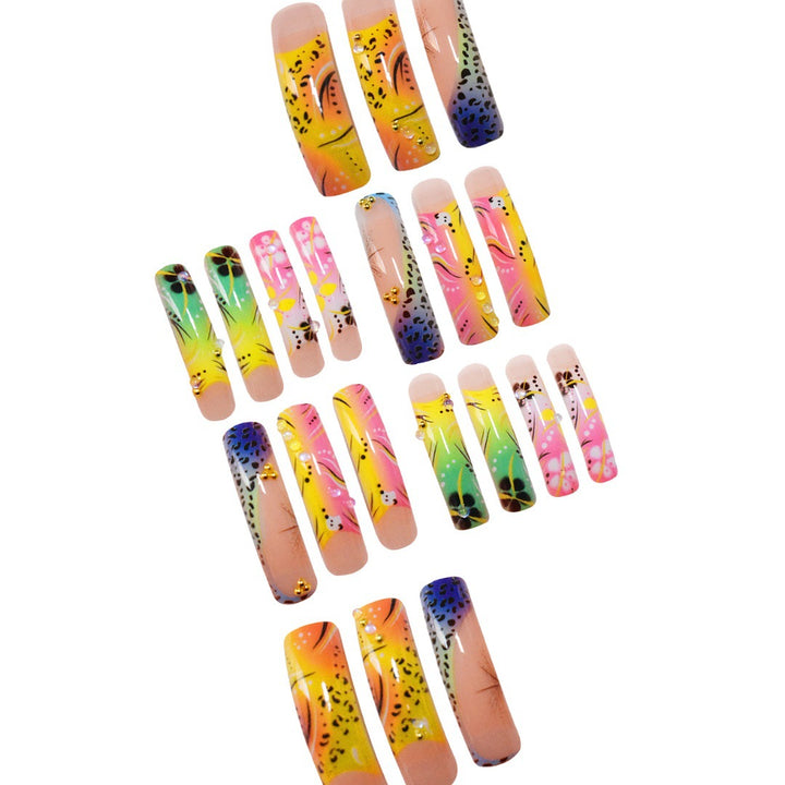 Artistic Long Press-On Nail Art Extensions Bowlift