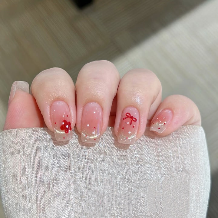 Decorative Floral Art Press-On Nails Bowlift