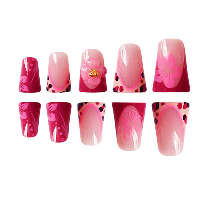 Floral Cat-Ear Design Press-On Nails Bowlift