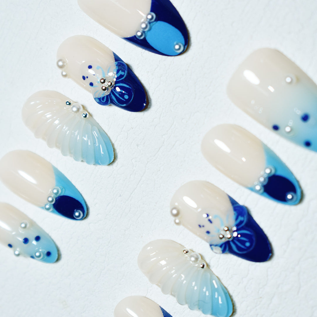 Decorative Press-On Nail Art Set with 3D Accents Bowlift