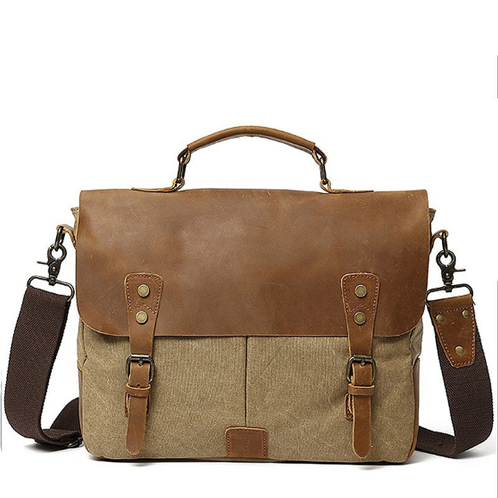 Robust Briefcase Made of Durable Canvas and Leather Bowlift