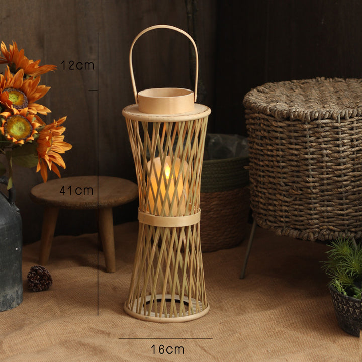 Elegant lamp stand made of woven material Bowlift