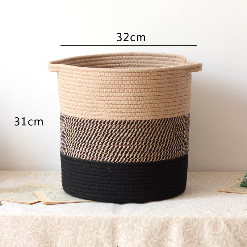 Stylish storage bucket made of woven natural material Bowlift