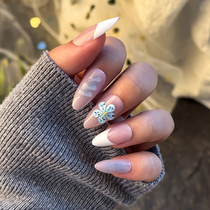 Artistic Floral and Abstract Design Press-On Nail Set Bowlift