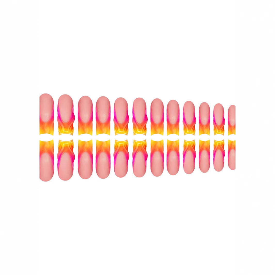 Trendy Flame Design Acrylic Nail Enhancements Bowlift