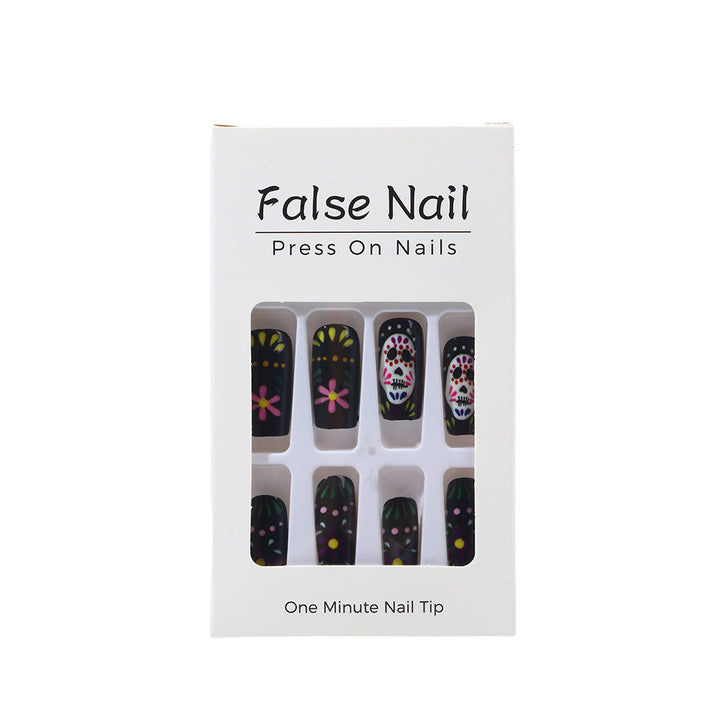 Creative artificial nails with sugar skull design Bowlift