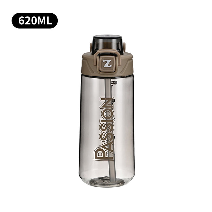 Ladies drinking bottle with integrated measuring system and flip-top closure Bowlift