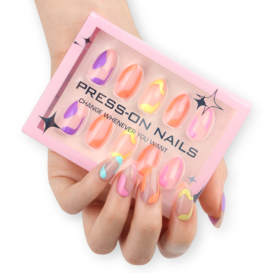 Gradient Color Artificial Nails Bowlift
