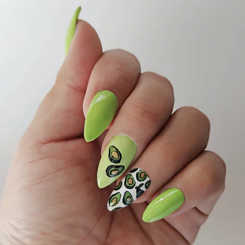Avocado-Themed Press-On Nails Bowlift