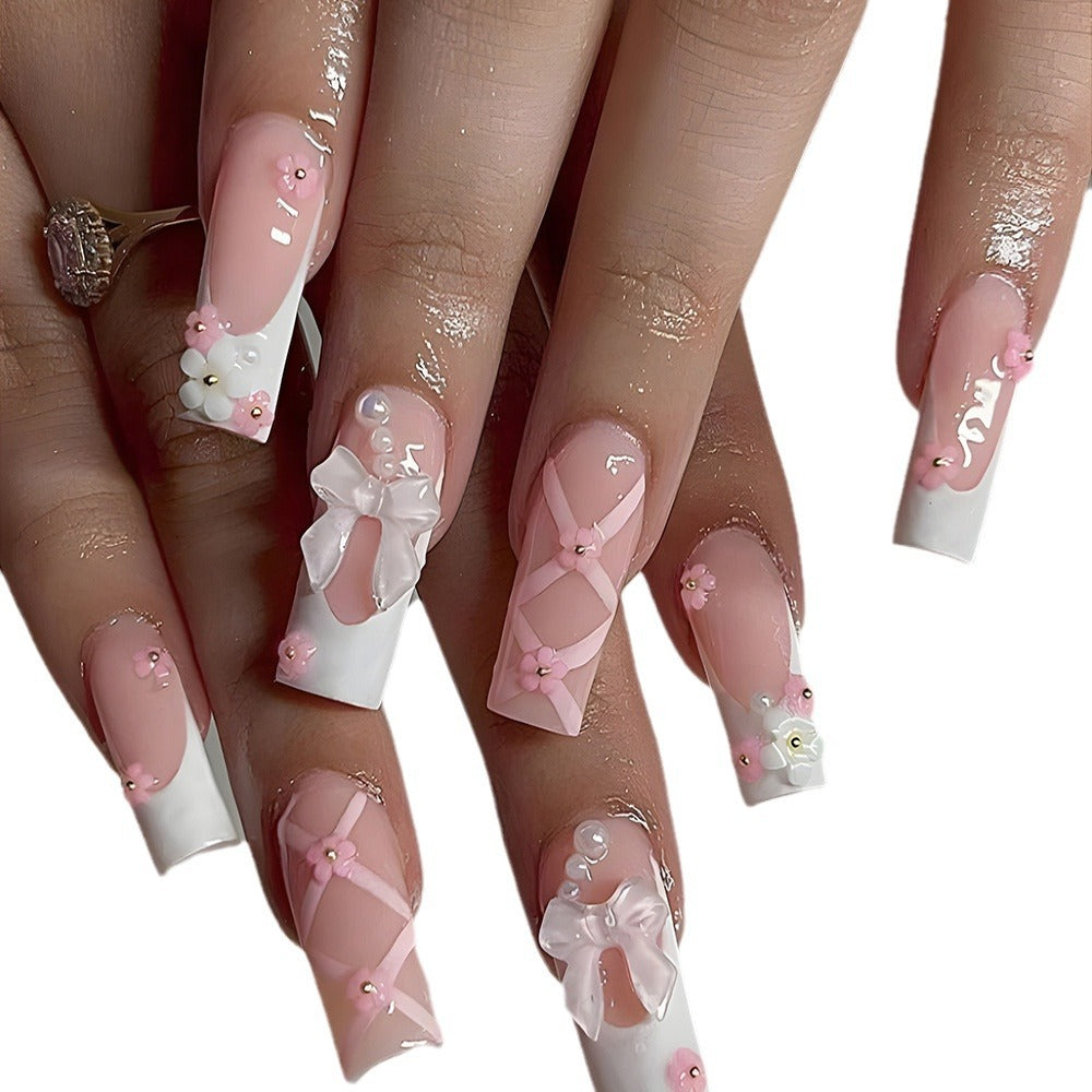 Decorative Floral and Bow Nail Extensions Bowlift