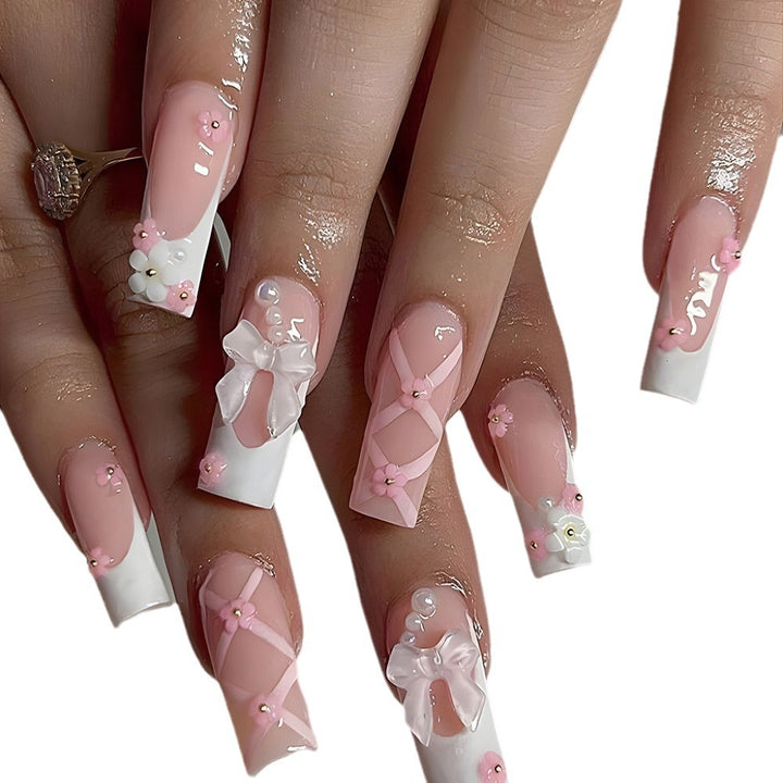 Decorative Floral and Bow Nail Extensions Bowlift