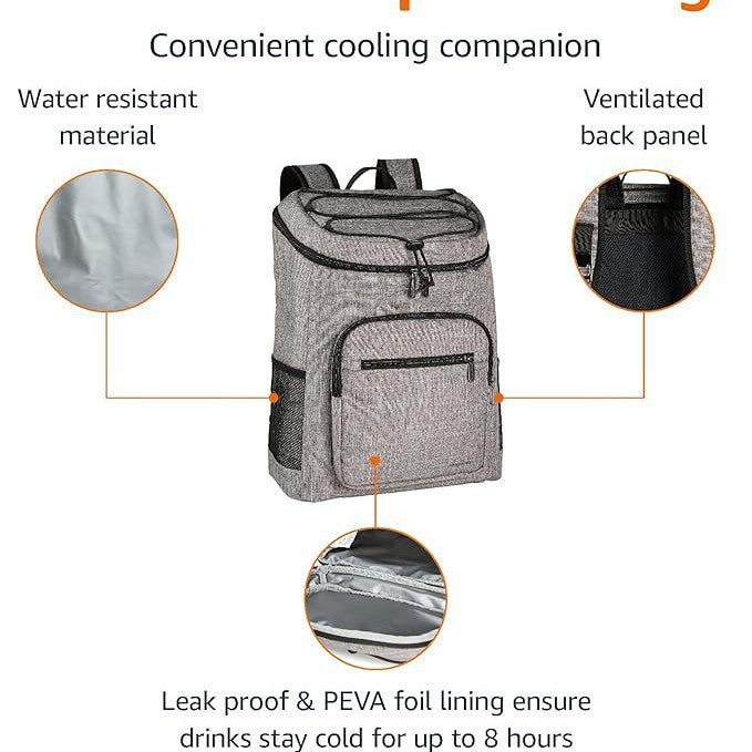 Unisex nano insulated lunch backpack with insulating inner lining and multifunctional organizer pockets Bowlift