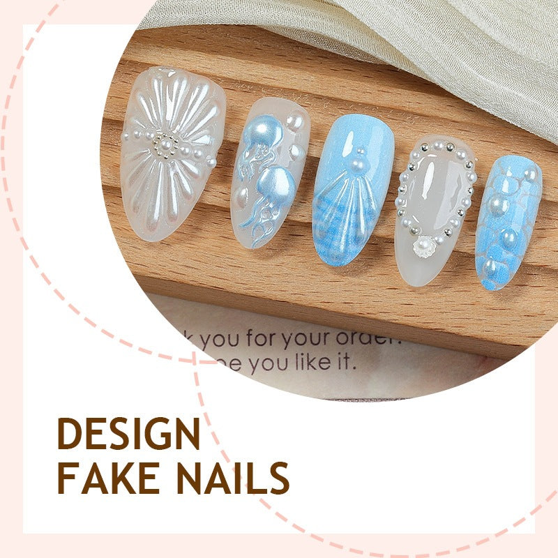 Artificial nail set with elegant embellishments and glittering accents Bowlift