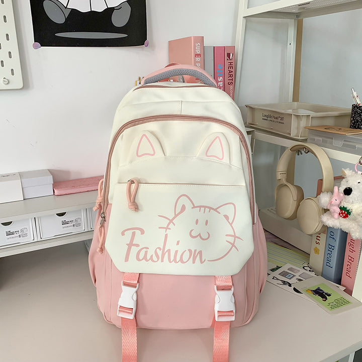 Backpack with Cute Cat Ears and Practical Compartments Bowlift