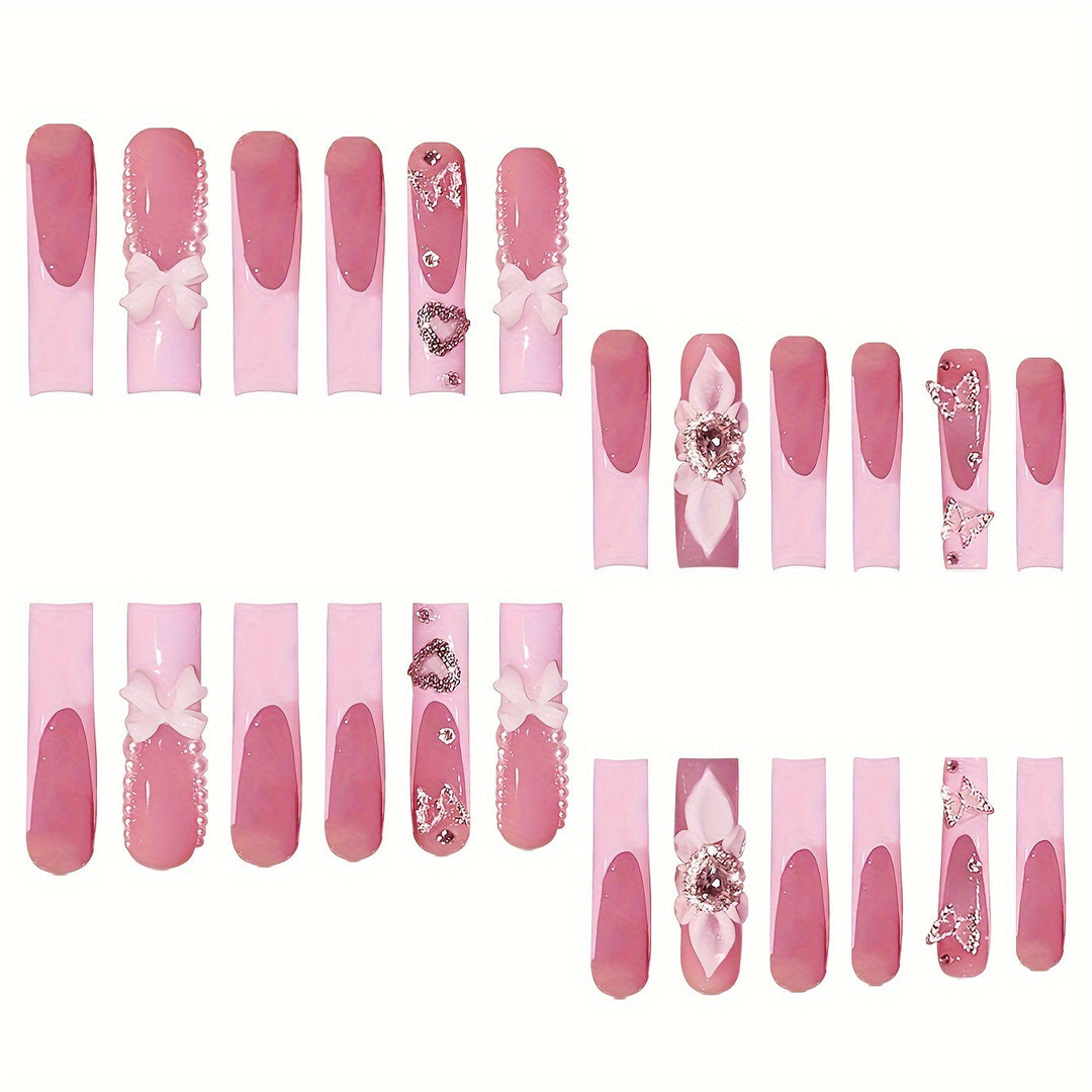 Decorative Press-On Nail Set Bowlift