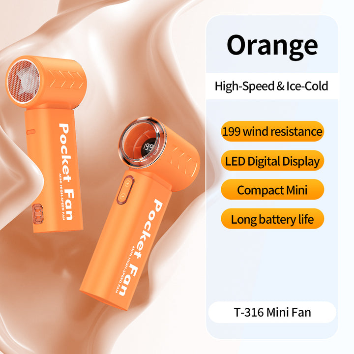 Women's nan compact rechargeable high-speed pocket handheld fan with LED display Bowlift