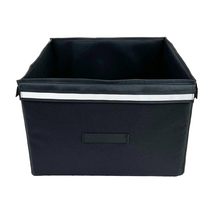 collapsible fabric storage cube organizer with reinforced base and reflective trim Bowlift