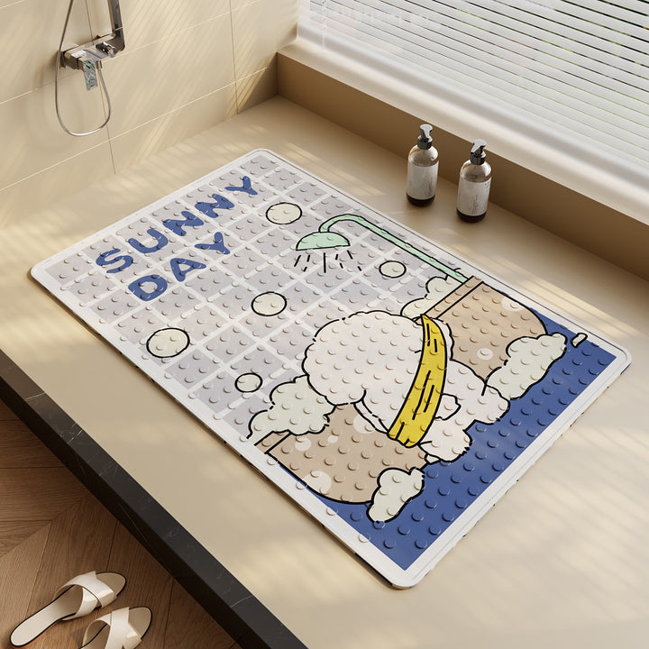 Unisex Fun Shark-Themed Bath Mat Bowlift