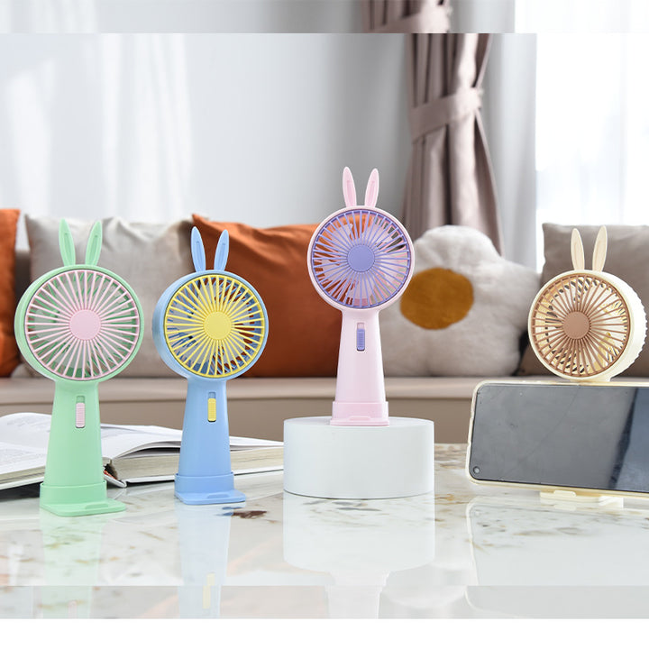 Creative Rabbit Ears Handheld Fan Bowlift