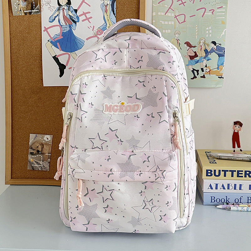 Star-Printed Multifunctional Backpack Bowlift