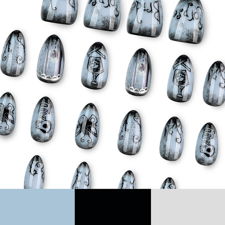 Creative Halloween Nail Art in Gothic Style Bowlift