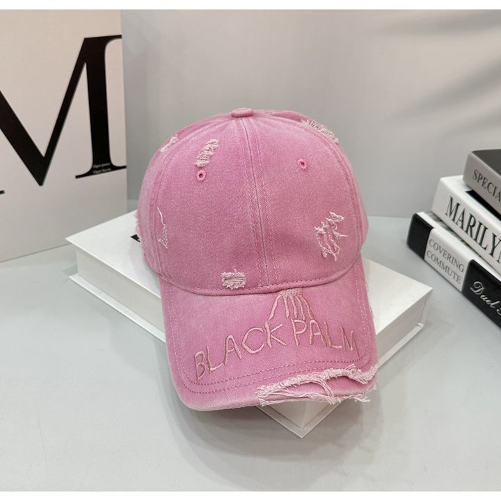 Women's Distressed Cotton Baseball Cap Bowlift 1784083899