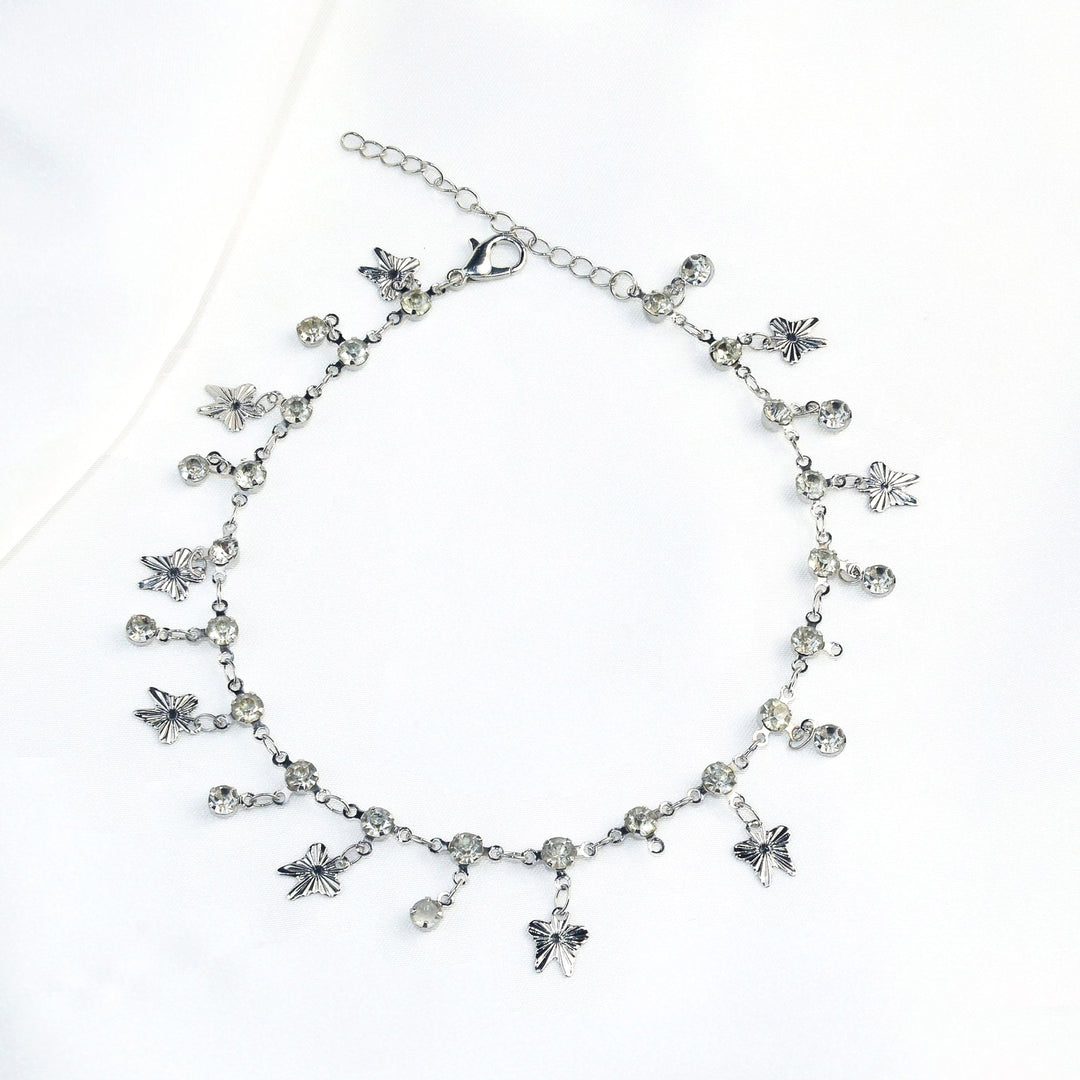 Elegant Crystal Chain Anklet Bowlift