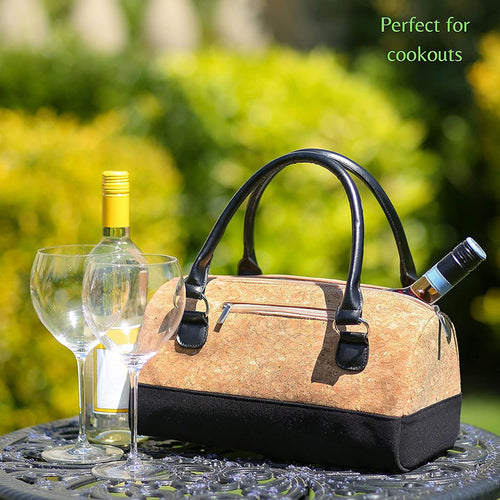 Ladies Elegant Wine Transport Bag with Insulating Lining Bowlift