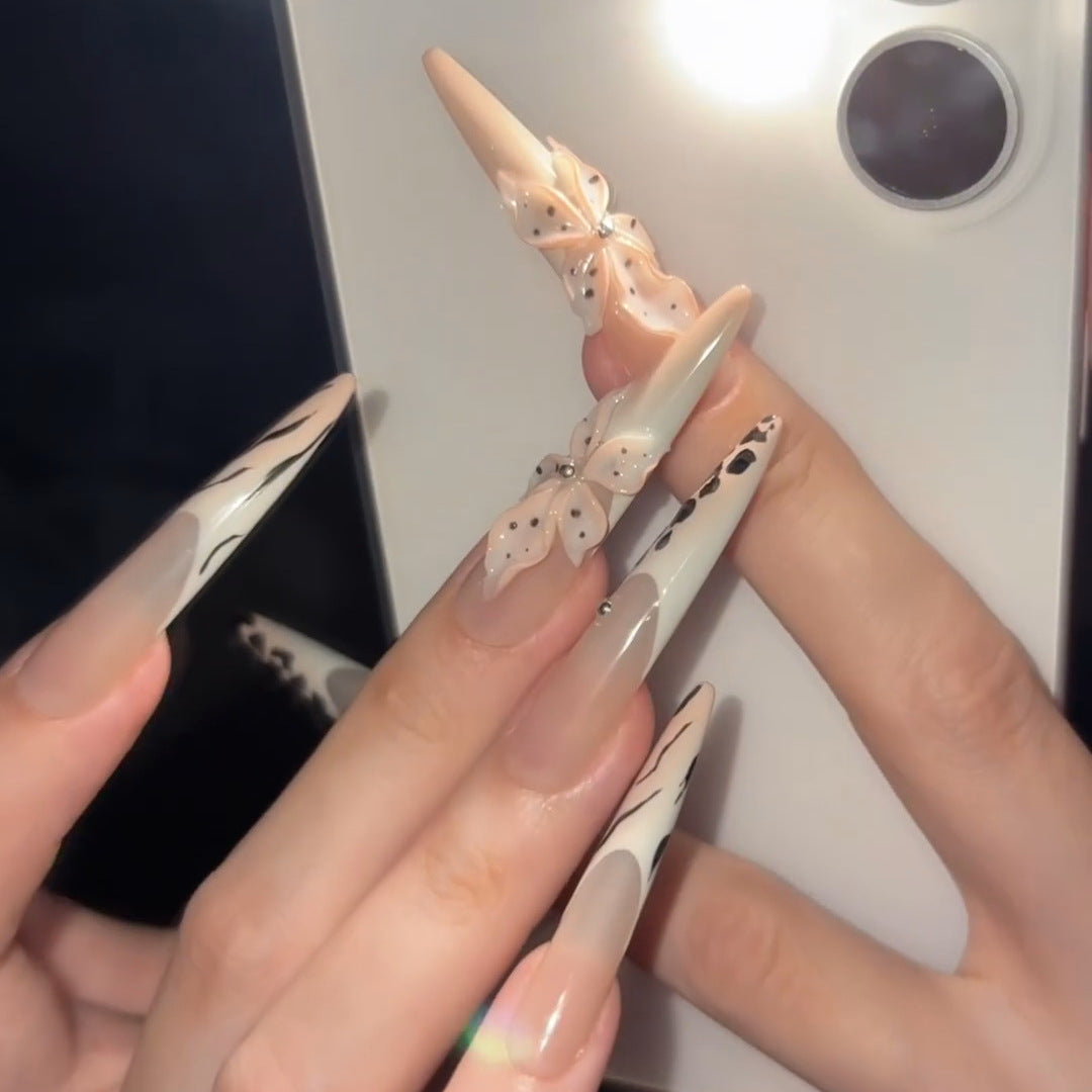 Elegant artificial nails with flower and animal design Bowlift
