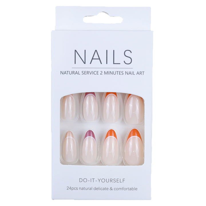 Artificial nails with modern gradient and graphic accents Bowlift