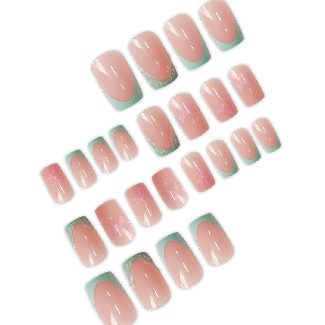 Artistic Floral Design Nail Extensions Bowlift