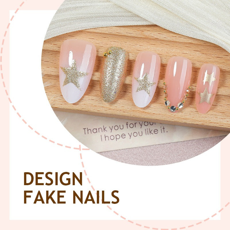 Acrylic nail set with glamorous decorations Bowlift