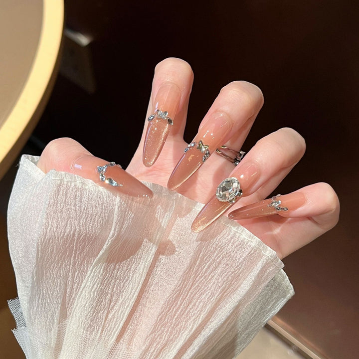 Crystal-Embellished Press-On Nail Extensions Bowlift