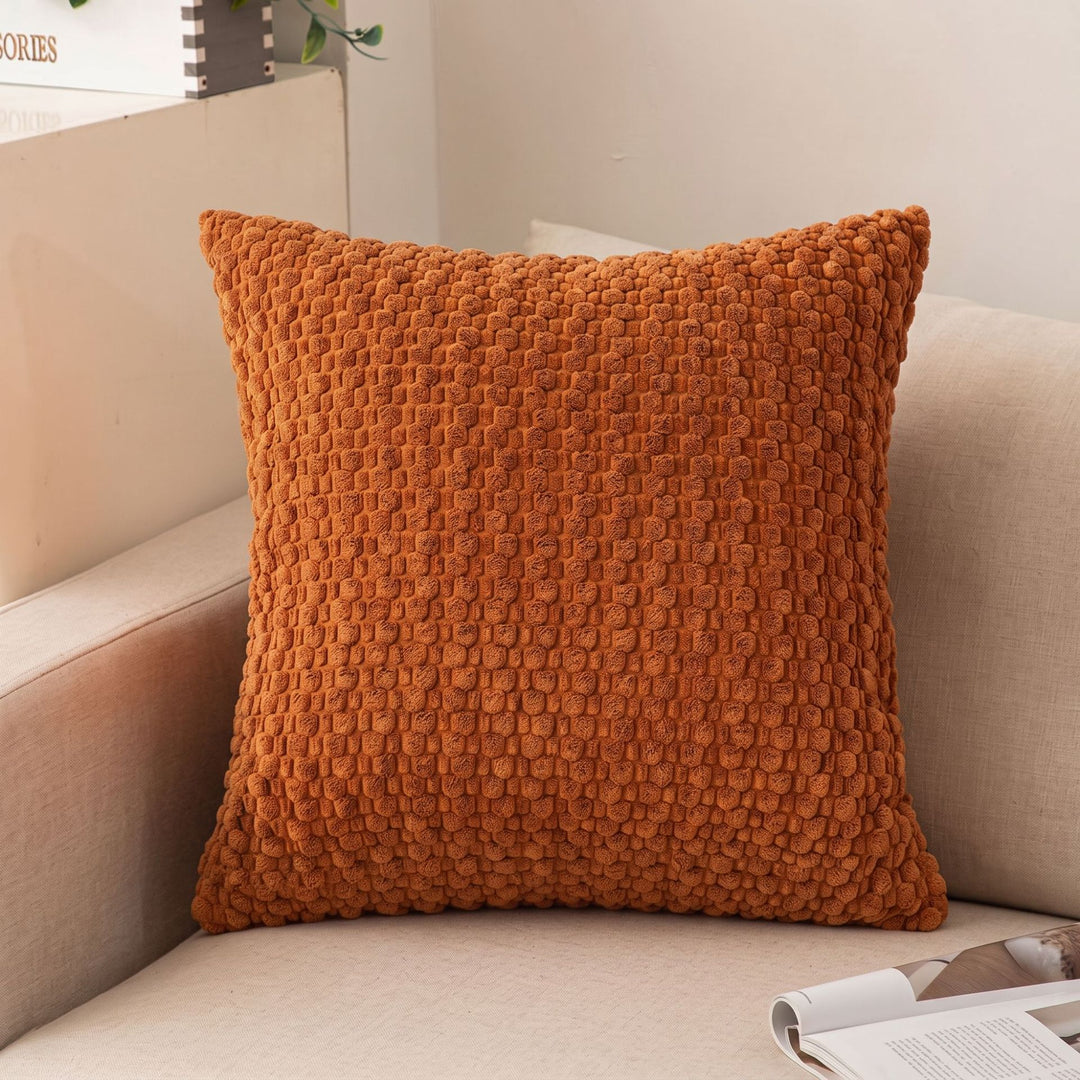 Decorative Plush Chunky Waffle Texture Throw Pillow Cover Bowlift