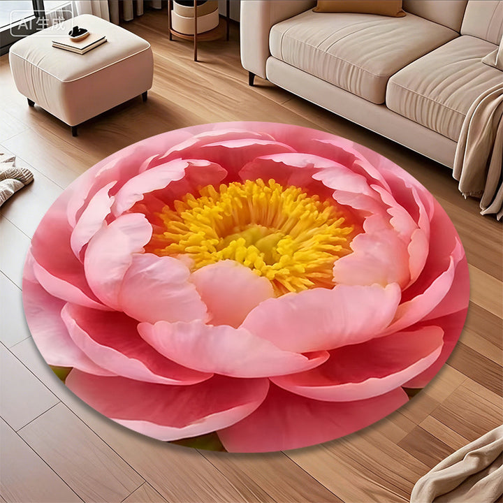 3D Flower-Themed Area Rug