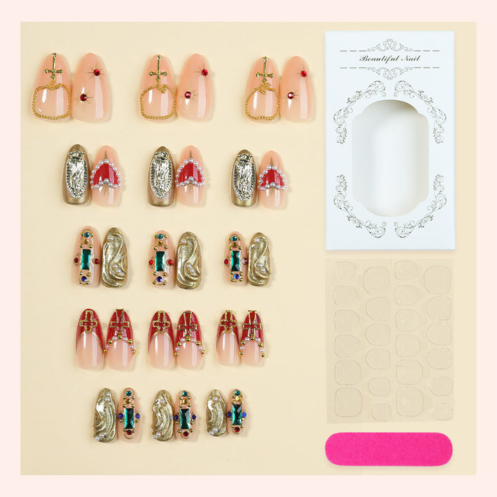 Artificial nail set with luxurious 3D embellishments Bowlift