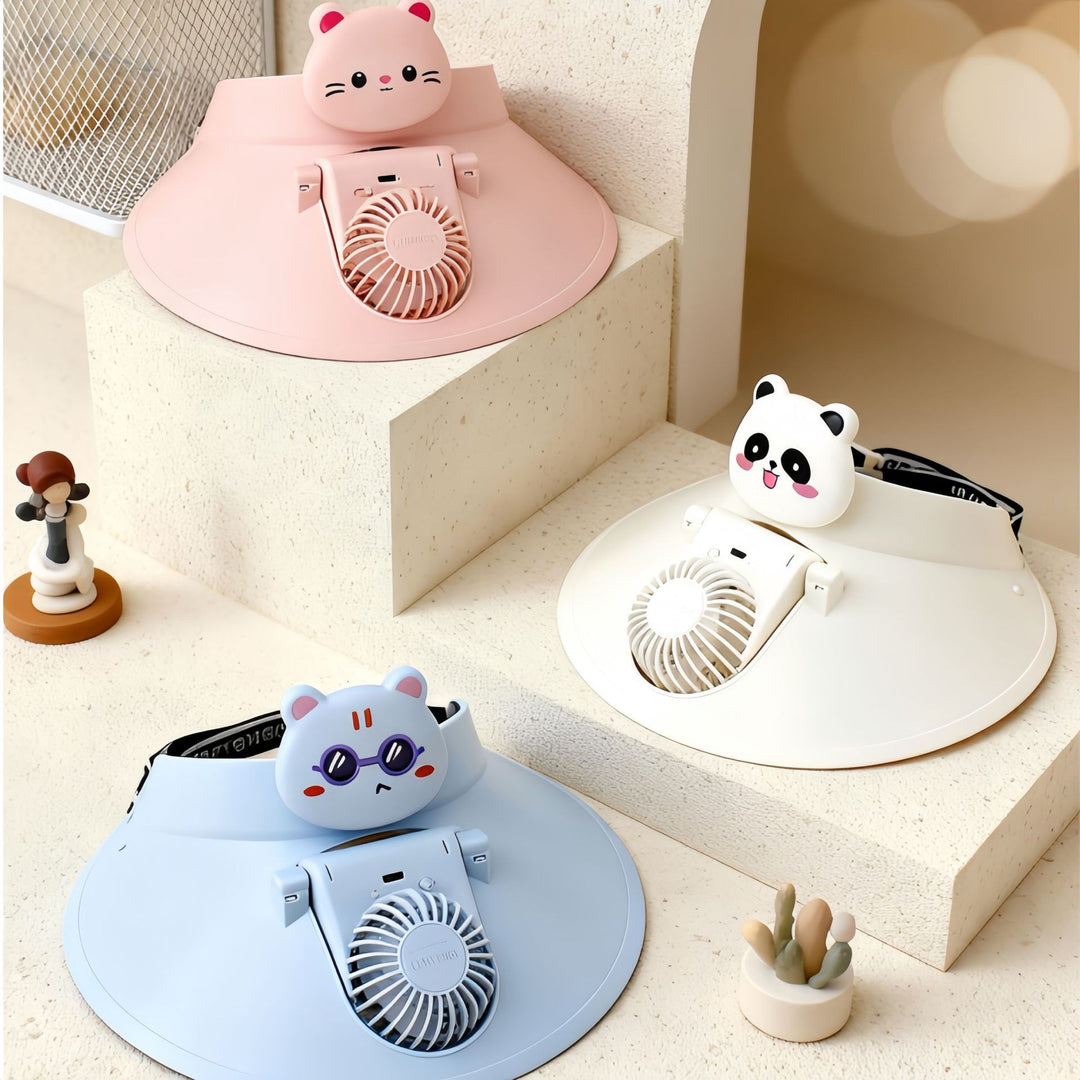 Ladies Portable Humorous Fan with Cute Animal Design Bowlift