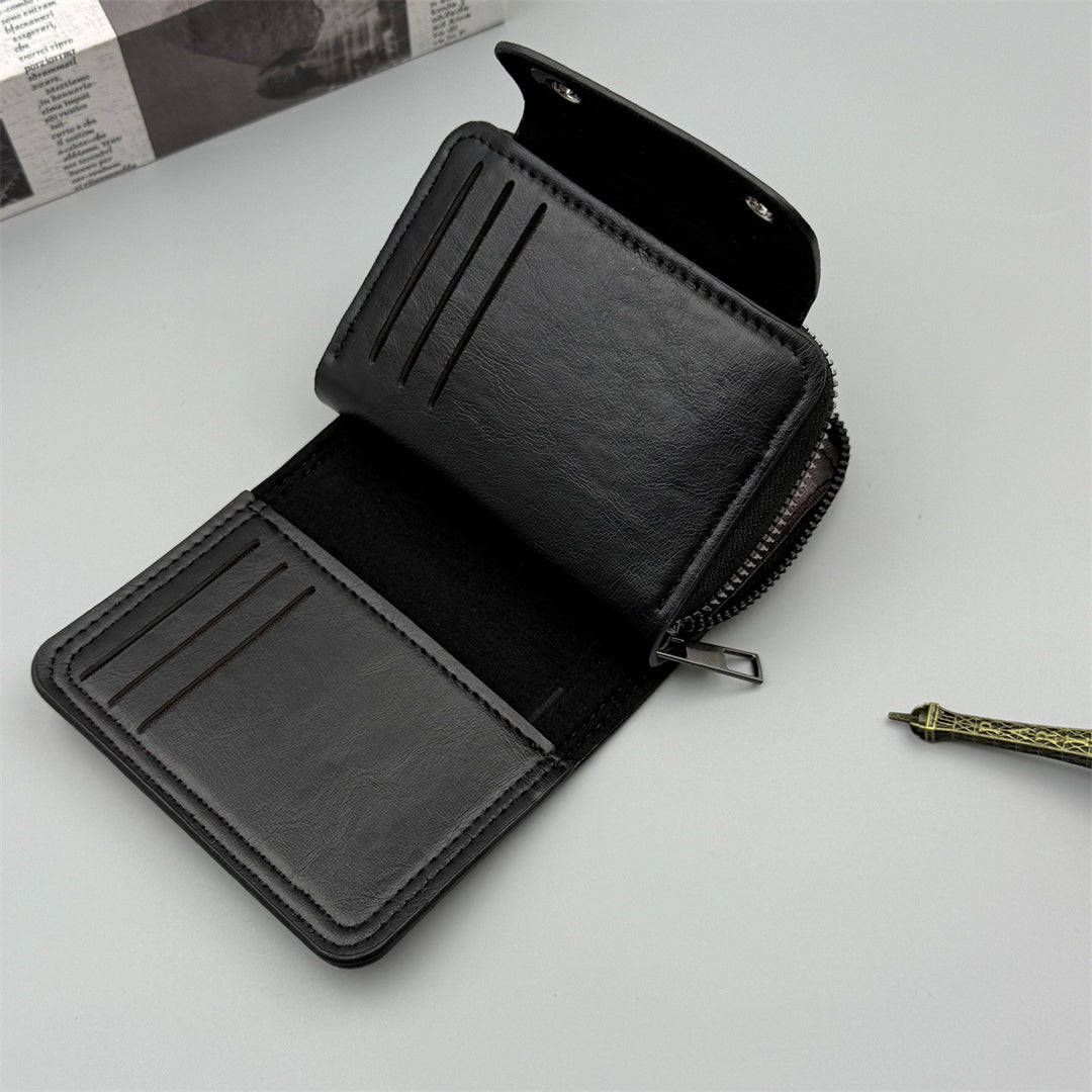 Compact RFID-Blocking Leather Wallet
