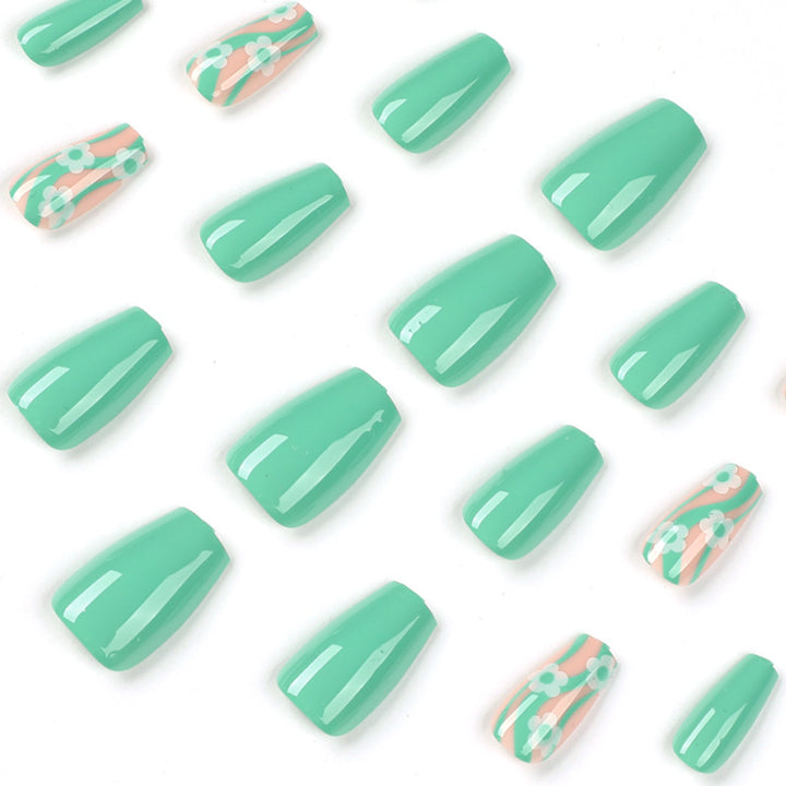 Artistic Nail Extensions in a Modern Floral Design Bowlift